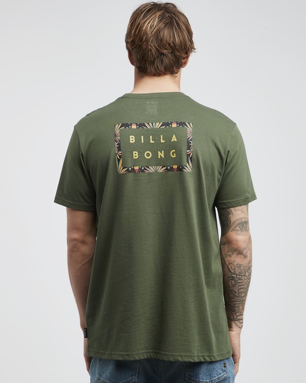 1 Die Cut Theme - Camiseta de Manga Corta para Hombre Verde Q1SS41BIF9 Billabong