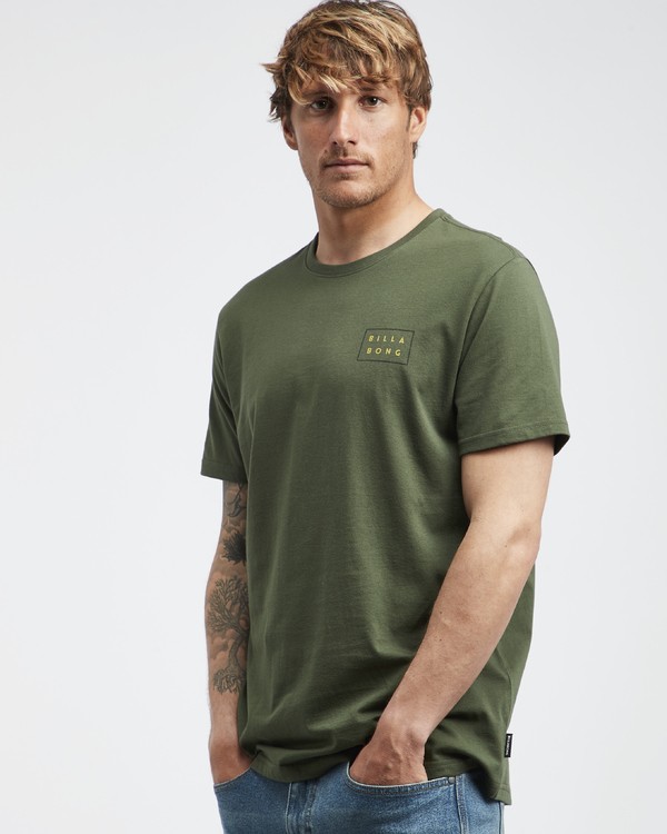 2 Die Cut Theme - Camiseta de Manga Corta para Hombre Verde Q1SS41BIF9 Billabong