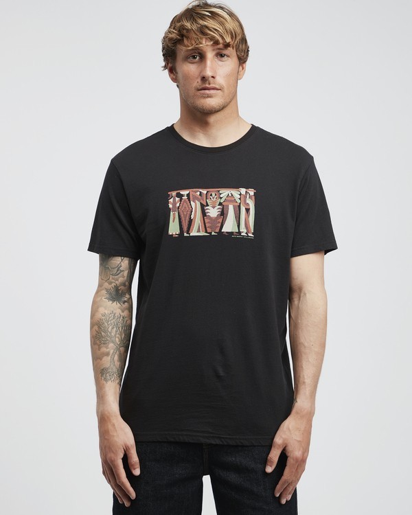 0 Line Up - Camiseta de Manga Corta para Hombre Negro Q1SS53BIF9 Billabong