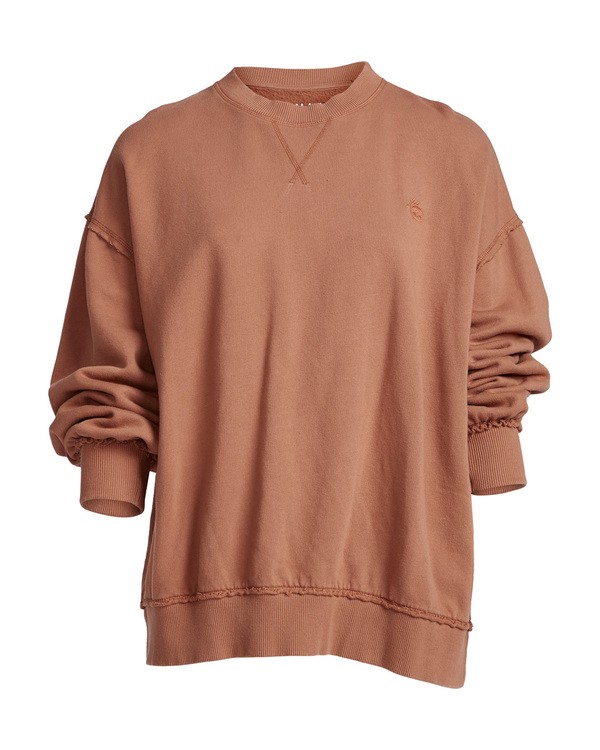 6 Organic - Crew Fleece f&uuml;r Frauen Braun Q3CR02BIF9 Billabong