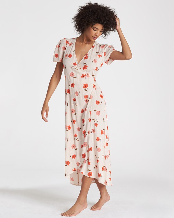 4 Floral Fields - Midi-Wickelkleid für Frauen  R3DR10BIMU Billabong