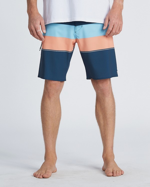 7 Momentum Airlite 19" - Performance Striped Board Shorts for Men Blue S1BS19BIP0 Billabong
