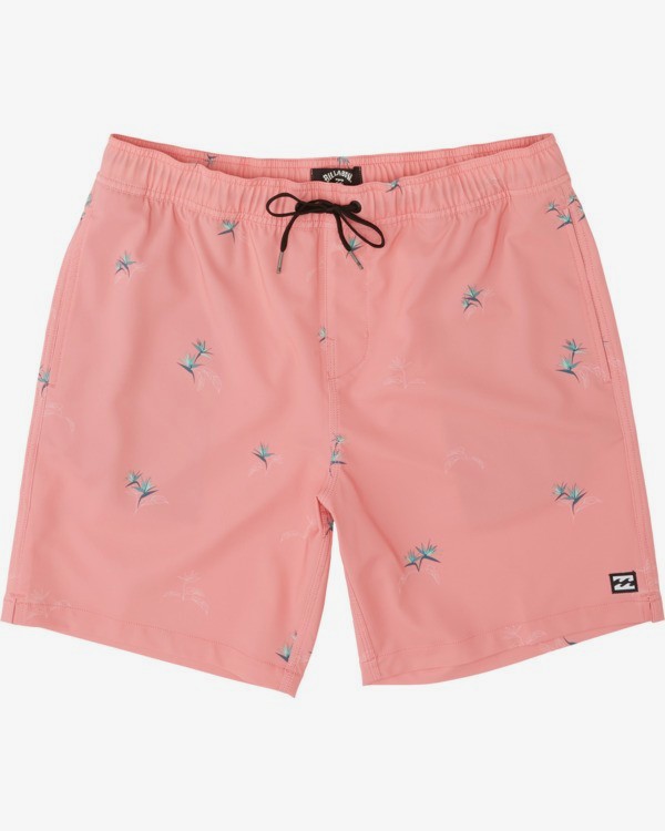 0 Sundays Pigment Laybacks 17" - Elastic Waist Board Shorts for Men Pink S1LB02BIP0 Billabong