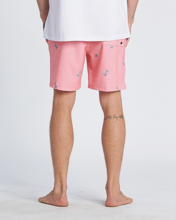 3 Sundays Pigment Laybacks 17" - Elastic Waist Board Shorts for Men Pink S1LB02BIP0 Billabong