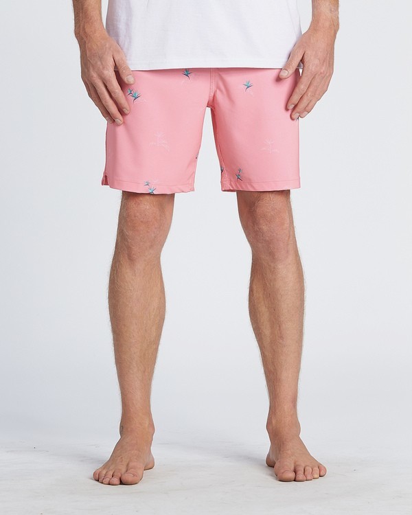 2 Sundays Pigment Laybacks 17" - Elastic Waist Board Shorts for Men Pink S1LB02BIP0 Billabong