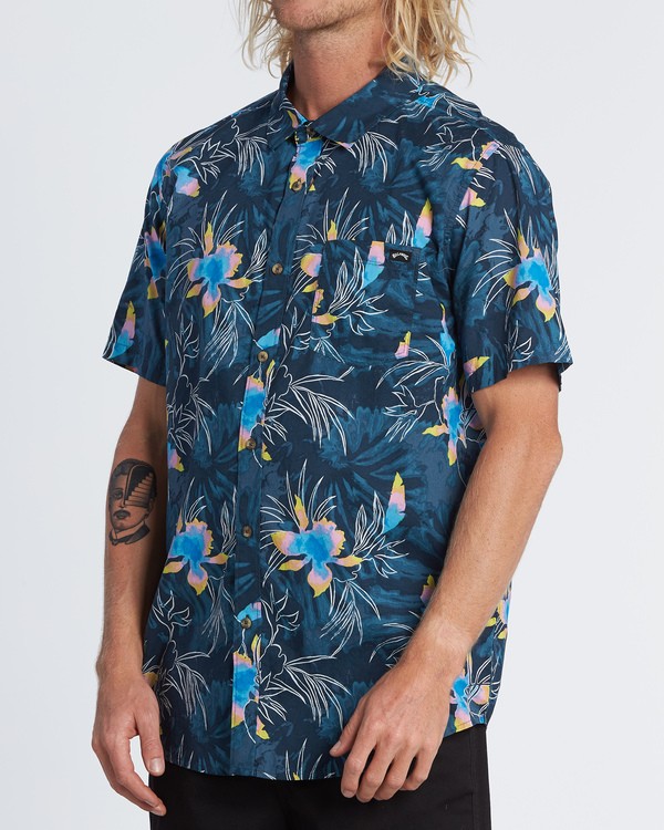 2 Sundays Floral - Short Sleeve Shirt for Men Blue S1SH05BIP0 Billabong