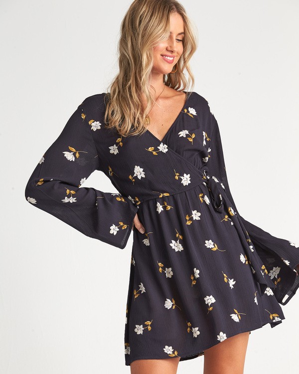 Billabong black floral dress best sale