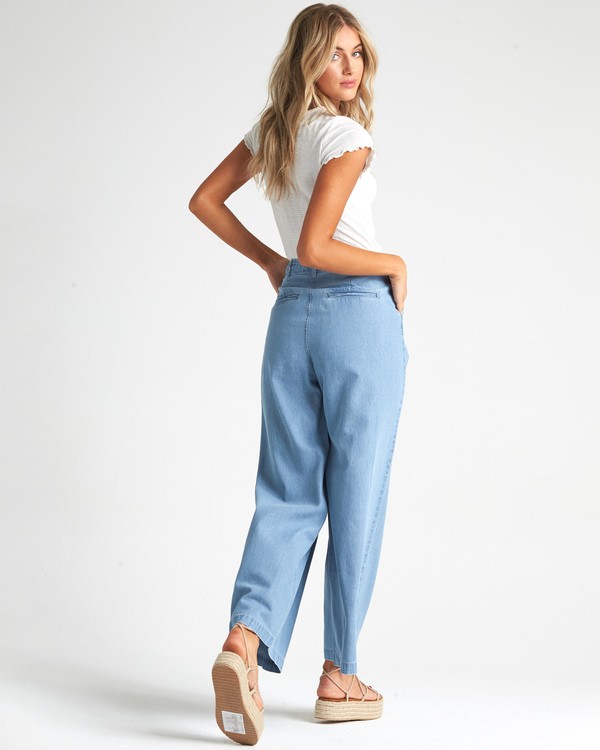 1 Big Trip Indigo - High Waisted Chambray Hose für Damen Blau S3PN04BIP0 Billabong