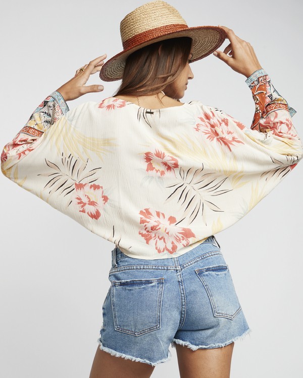 3 Back Round - Printed Blouse for Women White S3TP04BIP0 Billabong