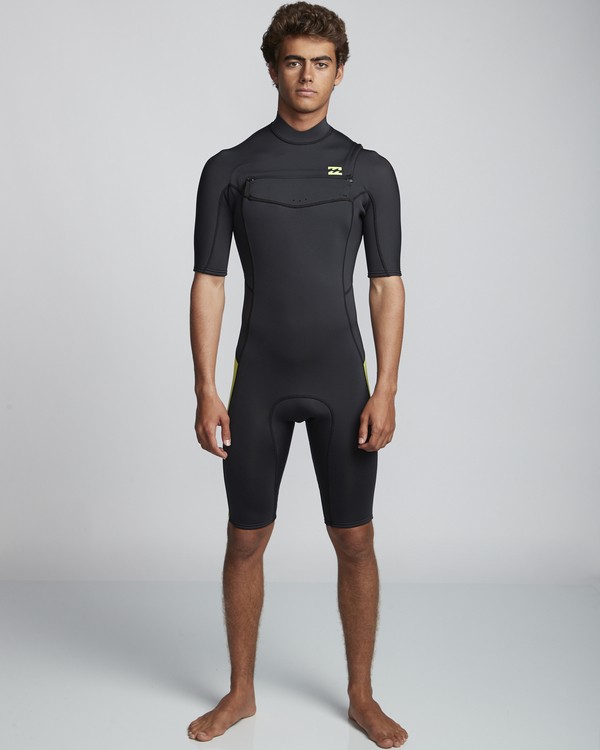 0 2/2mm Absolute FL - leichter Neoprenanzug mit Chest-Zip und kurzen Ärmeln für Herren Grün S42M70BIP0 Billabong