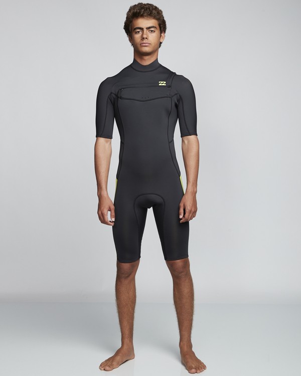 1 2/2mm Absolute FL - leichter Neoprenanzug mit Chest-Zip und kurzen Ärmeln für Herren Grün S42M70BIP0 Billabong