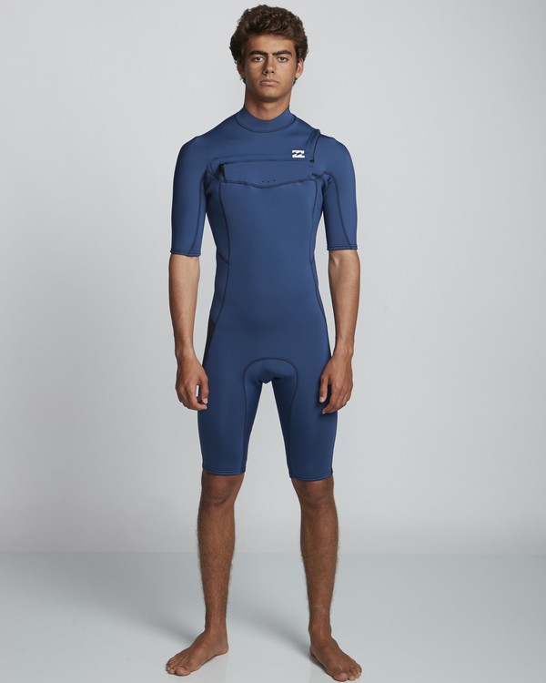 0 2/2mm Absolute FL - Short Sleeve Chest Zip Springsuit for Men Blue S42M70BIP0 Billabong