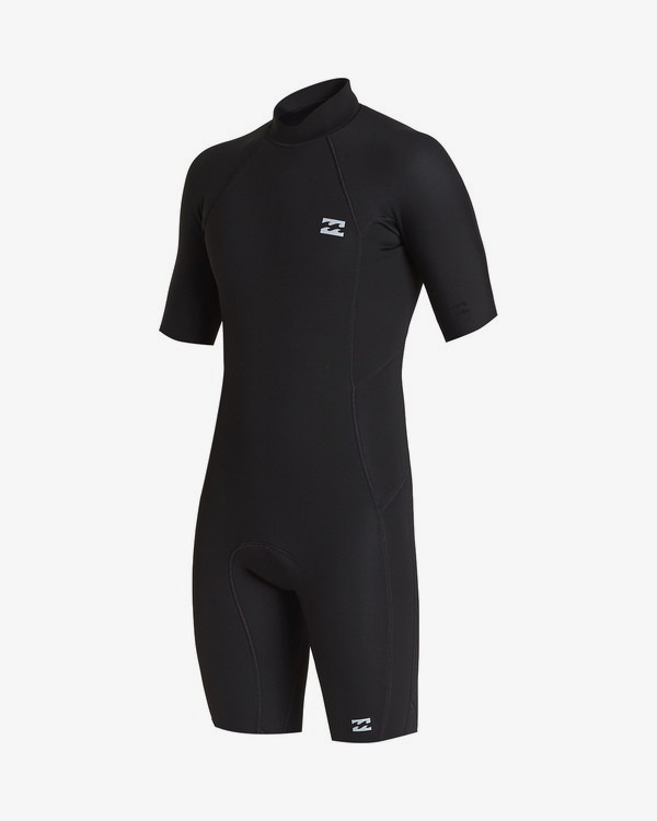0 2/2mm Absolute FL - leichter Neoprenanzug mit Back-Zip und kurzen Ärmeln für Herren Schwarz S42M71BIP0 Billabong