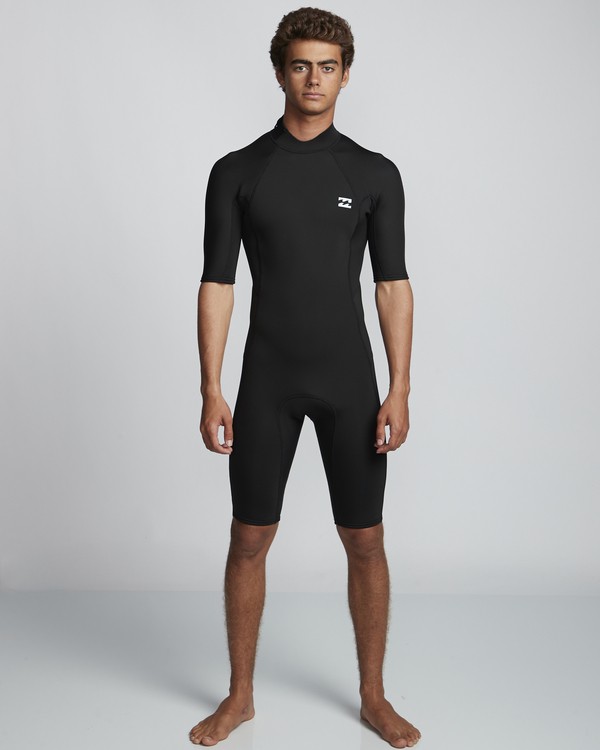 1 2/2mm Absolute FL - leichter Neoprenanzug mit Back-Zip und kurzen Ärmeln für Herren Schwarz S42M71BIP0 Billabong