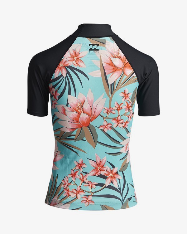 3 Surf Capsule - Short Sleeve UPF 50 Rash Vest for Women Green S4GY11BIP0 Billabong