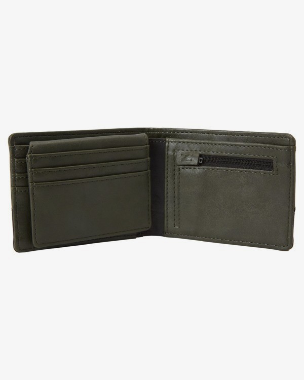 1 Dimension - Faux Leather Wallet for Men Brown S5WM07BIP0 Billabong