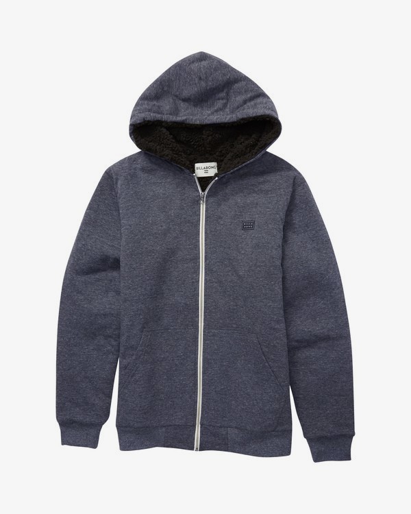 0 All Day Sherpa - Zip-Up Hooded Fleece for Boys Blue U2FL14BIF0 Billabong