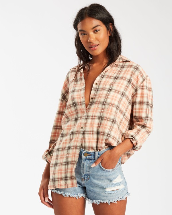 4 Easy Movin 2&nbsp; - Lang&auml;rmliges Hemd f&uuml;r Frauen Rot U3TP16BIF0 Billabong