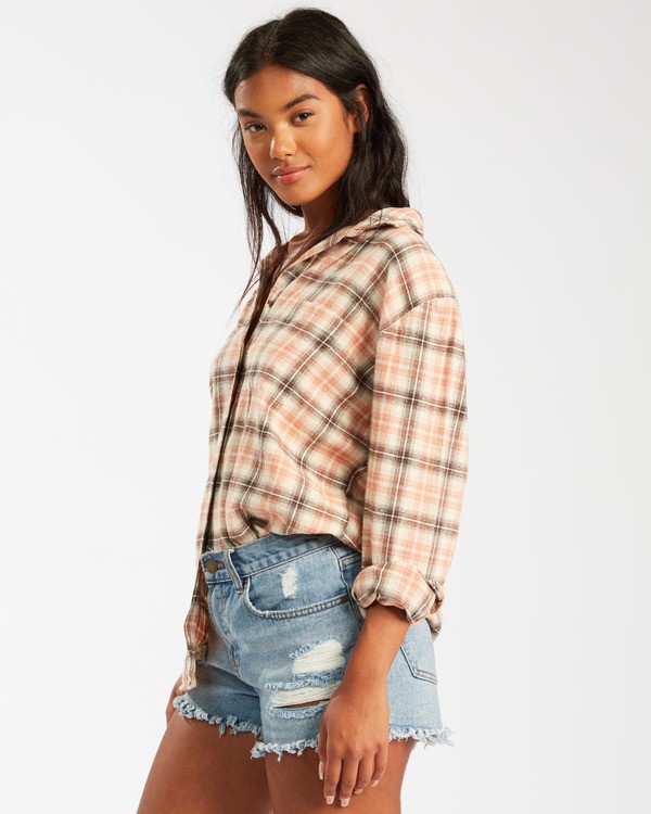 7 Easy Movin 2&nbsp; - Lang&auml;rmliges Hemd f&uuml;r Frauen Rot U3TP16BIF0 Billabong