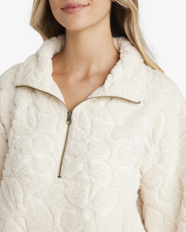 4 Fireside Cozy - Sweatshirt Pulôver com meio fecho para Mulher Branco UBJFT00272 Billabong