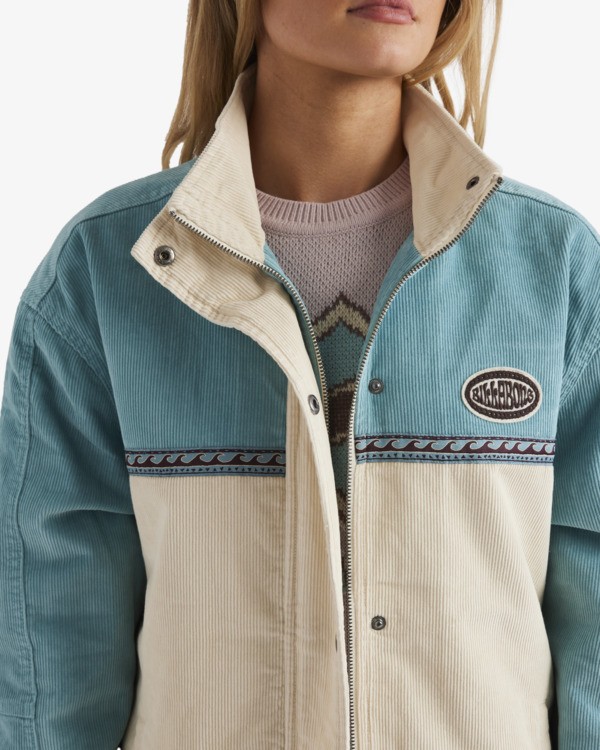 5 Since 73 Set The Wave Jacket - Corduroy Jacket for Women Blue UBJJK00174 Billabong