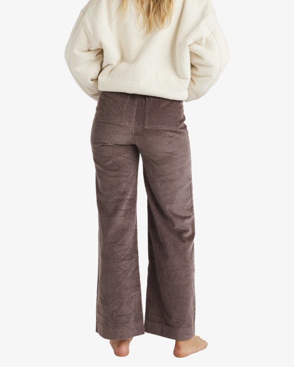 4 Palmy Cord - Wide Leg Trousers for Women Brown UBJNP00216 Billabong