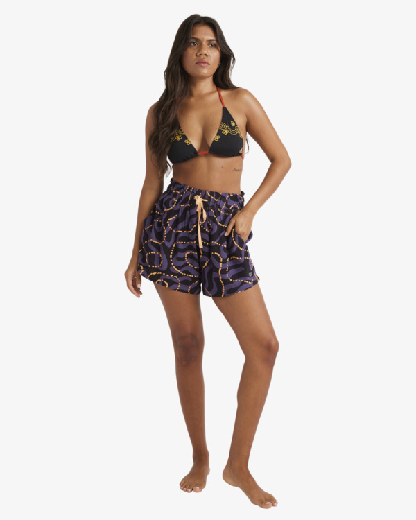 3 Otis Mangrove - Short con cintura elástica para Mujer Negro UBJNS00220 Billabong