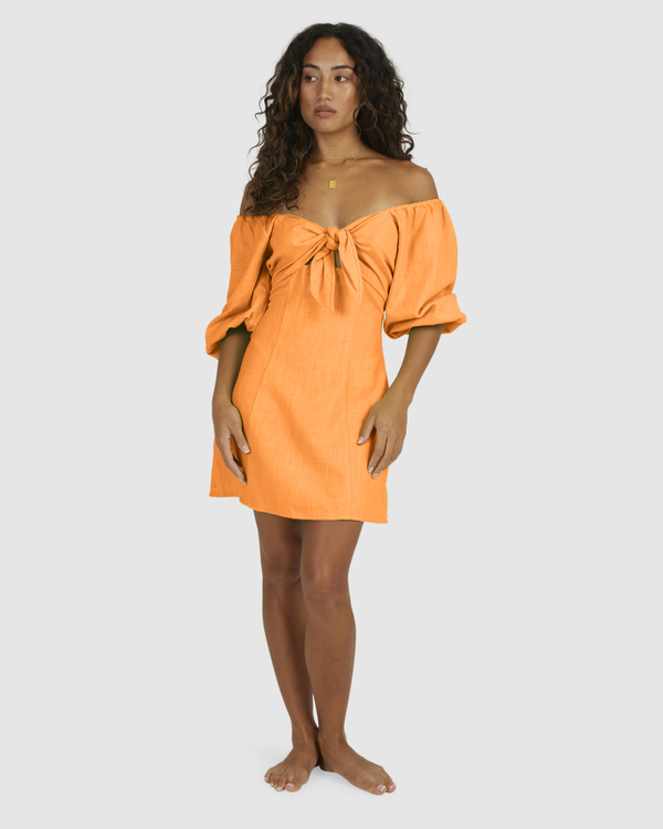 6 De La Sol - Vestido Mini para Mujer Naranja UBJWD00132 Billabong