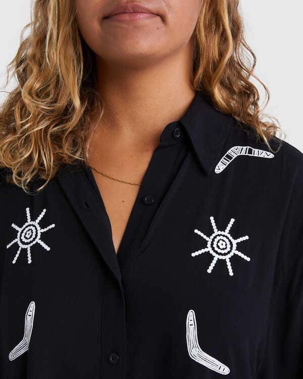 5 Otis Boomerang - Overhemd met Korte Mouwen voor Dames Black UBJWT00188 Billabong