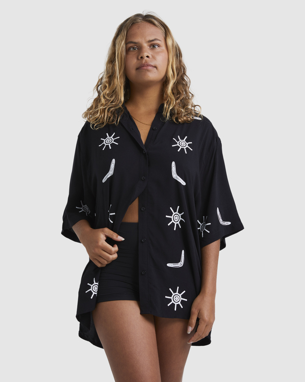 1 Otis Boomerang - Overhemd met Korte Mouwen voor Dames Black UBJWT00188 Billabong