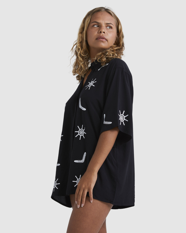 4 Otis Boomerang - Overhemd met Korte Mouwen voor Dames Black UBJWT00188 Billabong