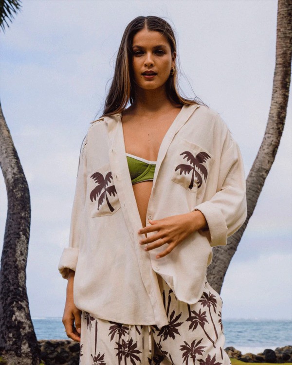 0 Sunset Canyon - Button Down Shirt for Women White UBJWT00267 Billabong