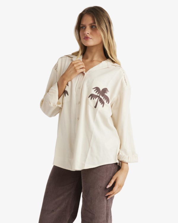 3 Sunset Canyon - Button Down Shirt for Women White UBJWT00267 Billabong
