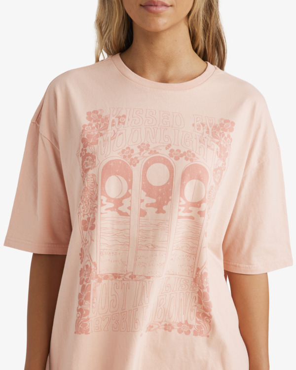 4 Moon Kiss - T-shirt de manga curta para Mulher Pink UBJZT00454 Billabong