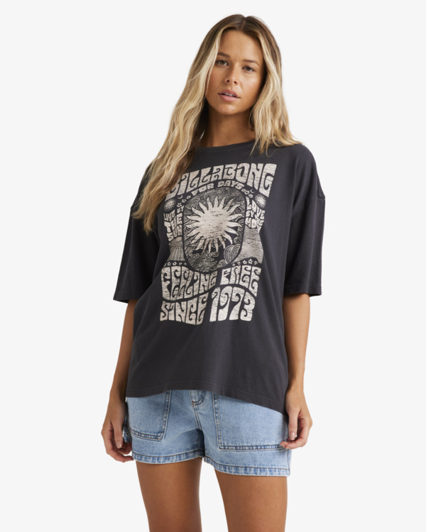 0 You Are Invited - T-Shirt à manches courtes pour Femme Noir UBJZT00480 Billabong