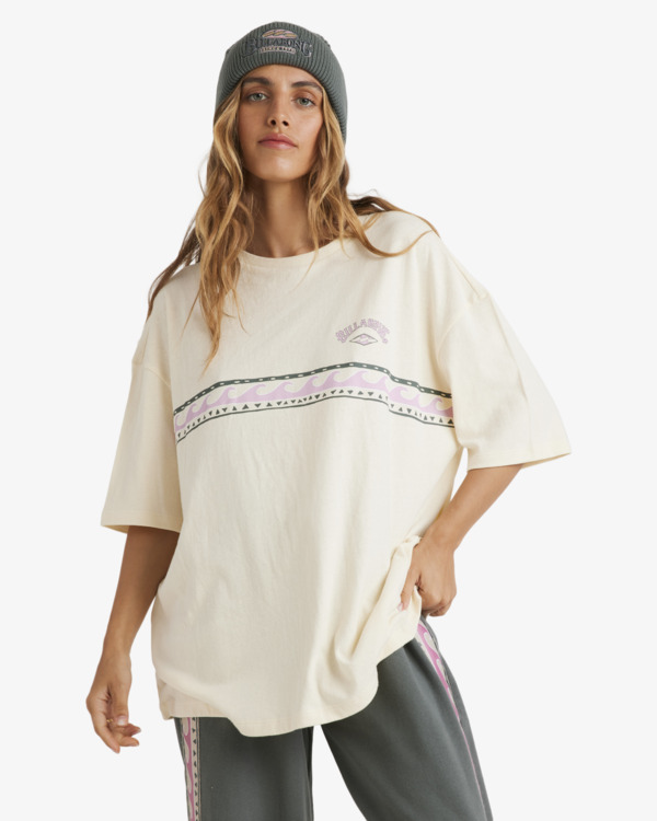 1 Since 73 Looking Up - T-shirt à manches courtes pour Femme Blanc UBJZT00493 Billabong