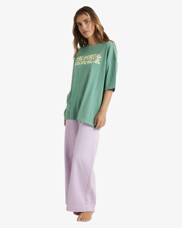 2 Highest Tide - Short Sleeves T-Shirt for Women Green UBJZT00500 Billabong