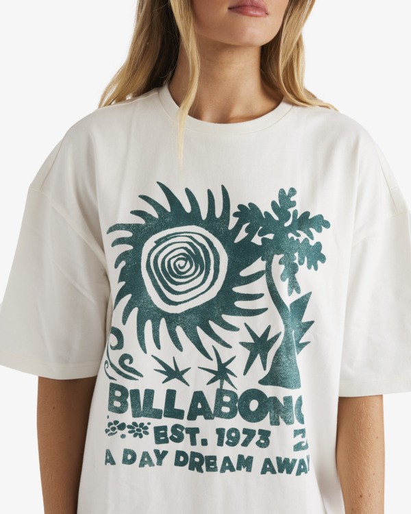 4 Electric Feeling - Short Sleeve T-Shirt for Women White UBJZT00510 Billabong