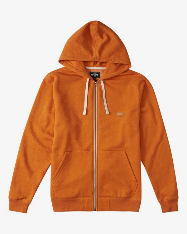 Mens orange zip up hoodie sale