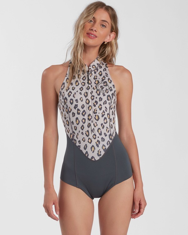 0 Surf Capsule Salty Dayz - Springsuit sans manches CHest Zip pour Femme Beige W42G55BIP1 Billabong