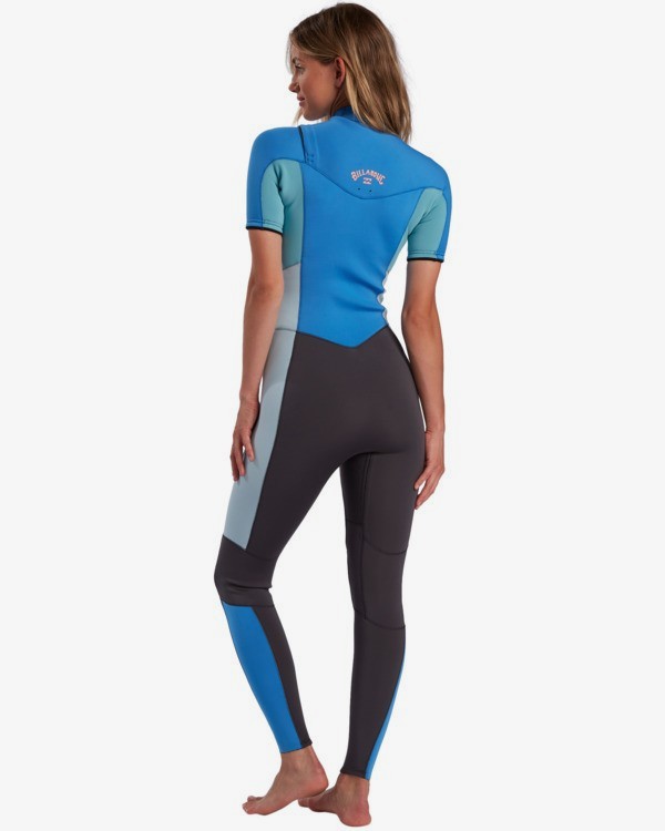 2 2/2mm Synergy - Short Sleeve Chest Zip Springsuit for Women Black W42G57BIP1 Billabong