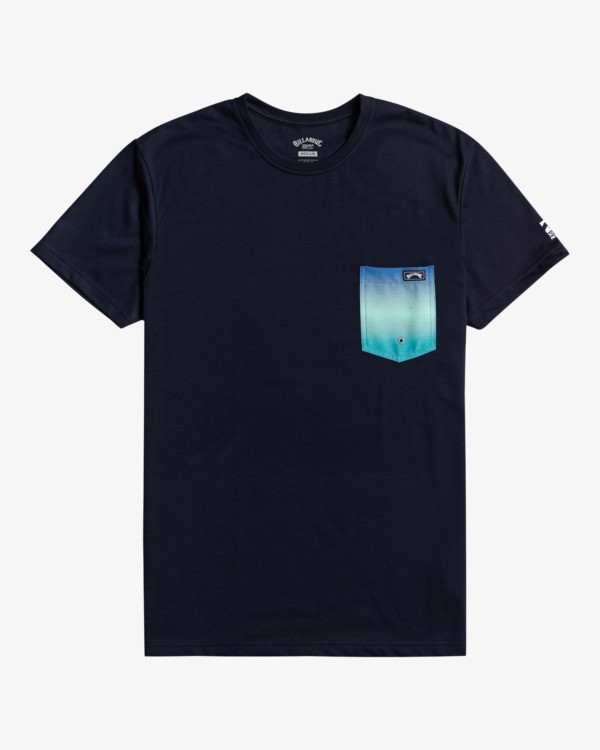 0 Team Pocket - Camiseta de Surf de Manga Corta con Protección Solar UPF 50 para Hombre Azul W4EQ06BIP1 Billabong