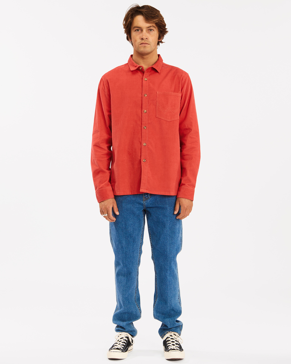 2 Wrangler Bowie - Camiseta de pana para Hombre Rojo Z1SH34BIF1 Billabong