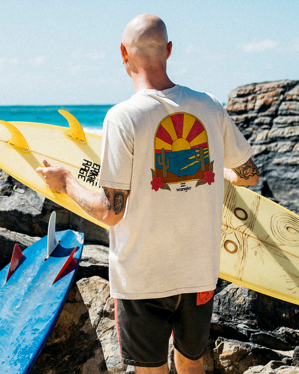 1 Wrangler Saguaro - T-Shirt f&uuml;r M&auml;nner Weiss Z1SS12BIF1 Billabong