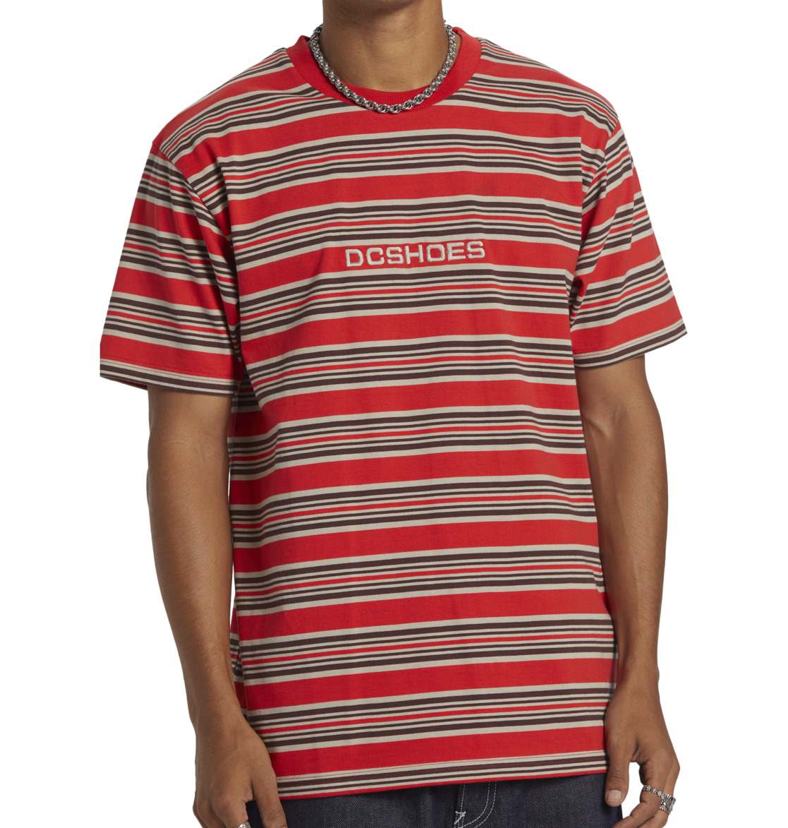 OLYMPIA STRIPE TEE - Red | DC Shoes