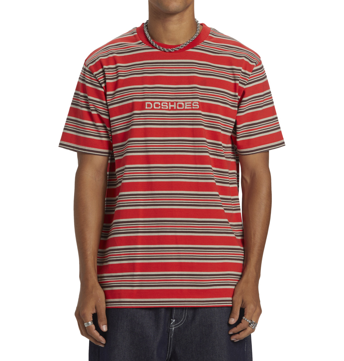 OLYMPIA STRIPE TEE - Red | DC Shoes