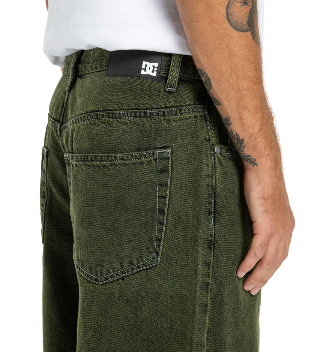 Worker Baggy Denim Bronze Rins - Denim Jeans for Men - Men's Green