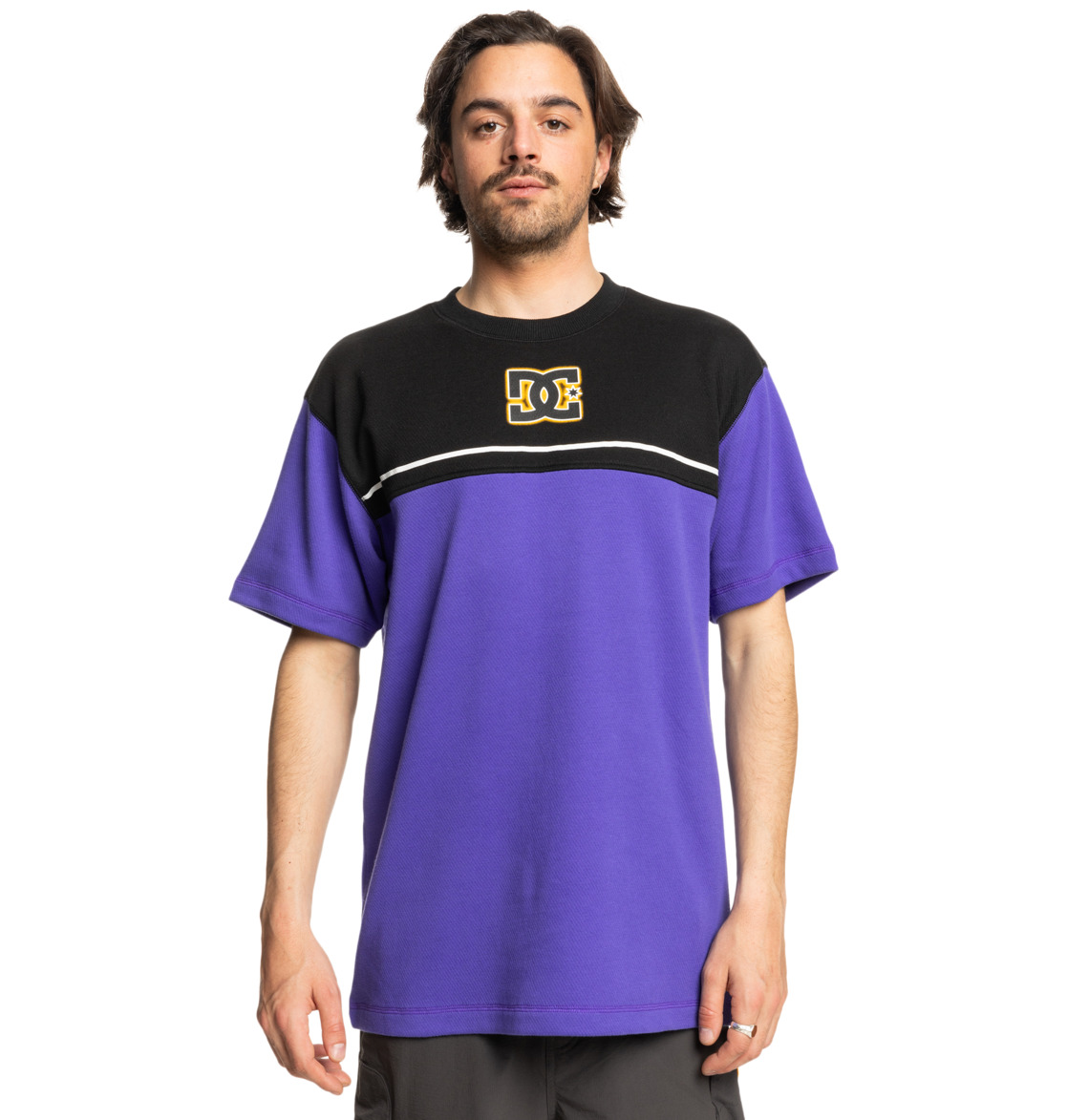 Stripe Stone - Short Sleeves T-Shirt for Men - Men's Purple Short