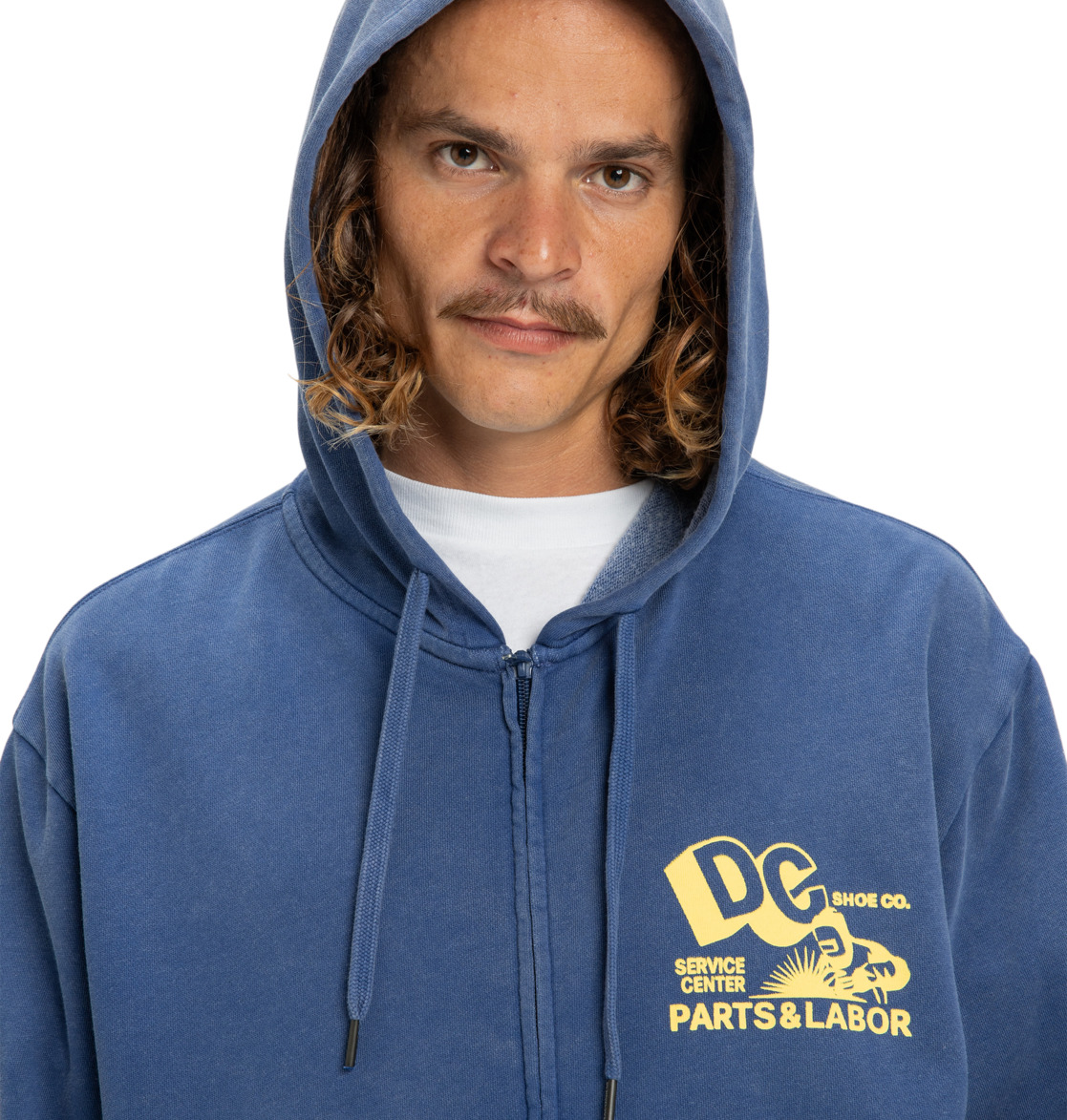 スノーボード DC Logo Zip-Up Hoodie DC Parts Dep - Zip Hoodie for Men - Men's Blue Zip Hoodie | DC Shoes