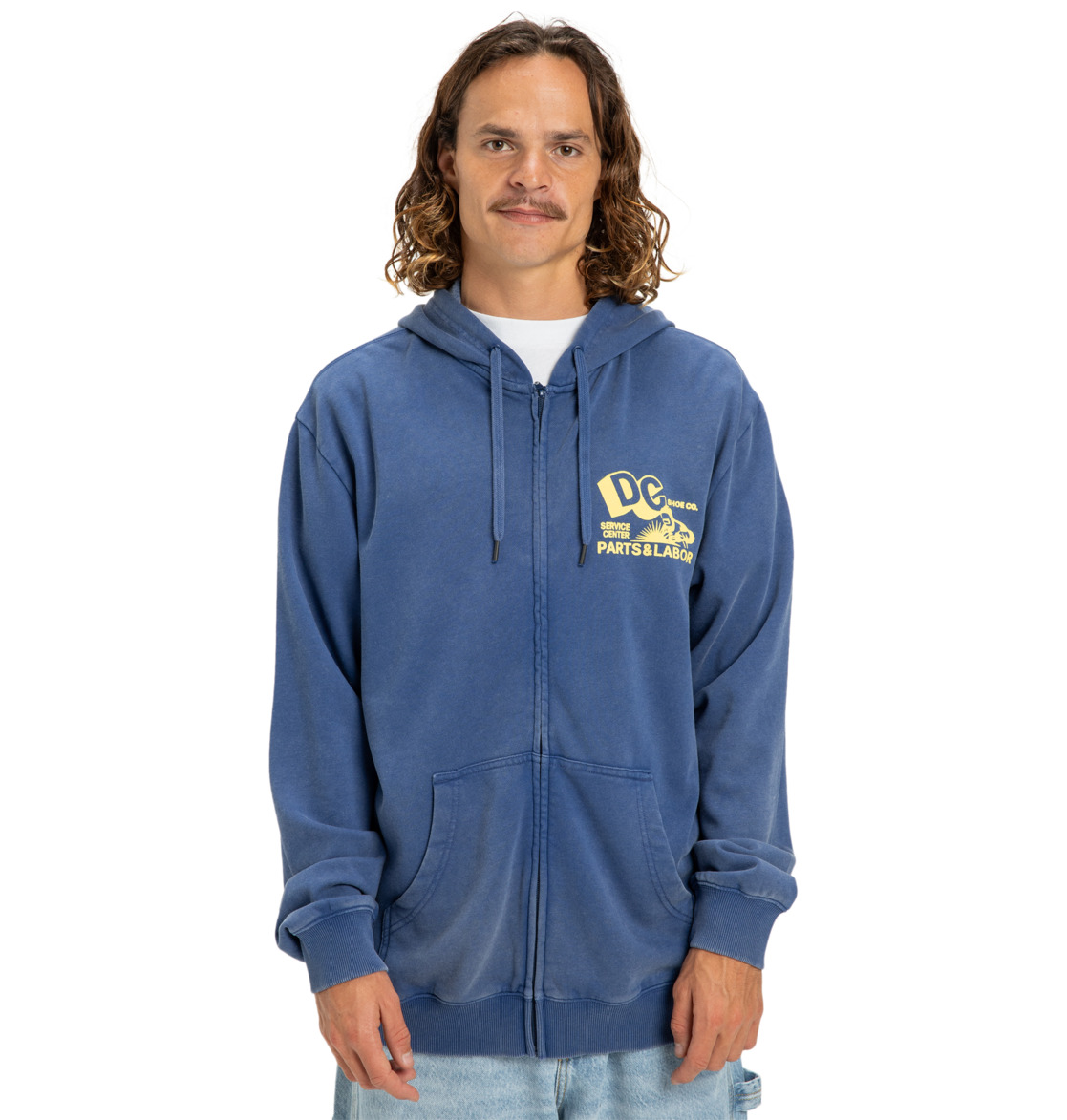 DC Parts Dep - Zip Hoodie for Men - Men's Blue Zip Hoodie | DC Shoes